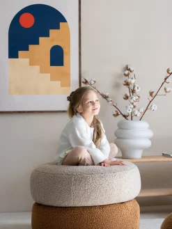 Pouf per bambini in teddy Sugar Ø 65 cm