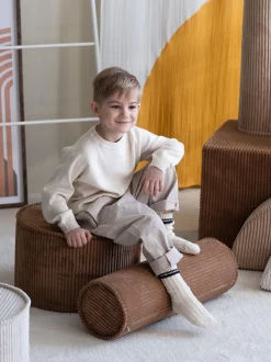 Pouf per bambini in velluto a coste Sugar Ø 40 cm