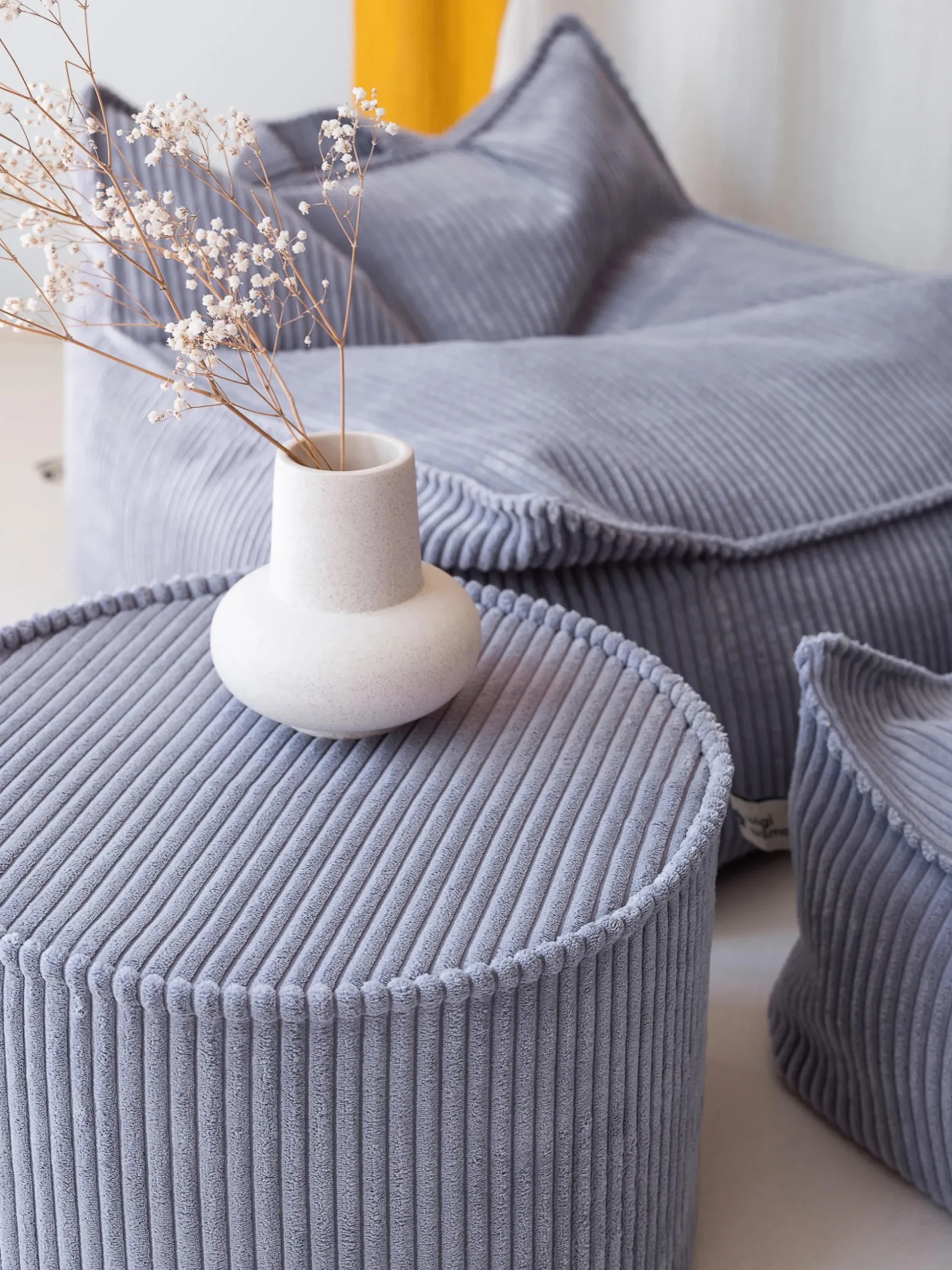 Pouf per bambini in velluto a coste Sugar Ø 40 cm