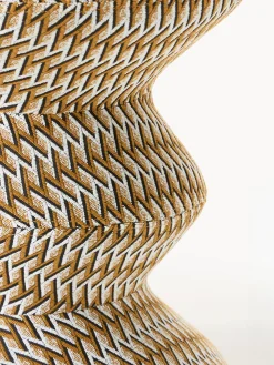 Pouf rotondo imbottito Zig Zag