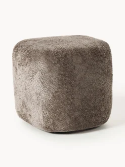 Pouf alto in teddy bouclé Wolke