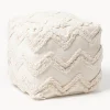 Pouf con motivo trapuntato a zigzag Akesha