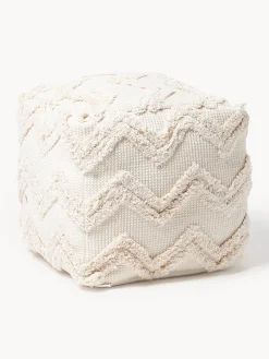 Pouf con motivo trapuntato a zigzag Akesha