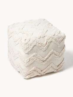 Pouf con motivo trapuntato a zigzag Akesha