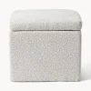 Pouf contenitore in tessuto bouclé Winou