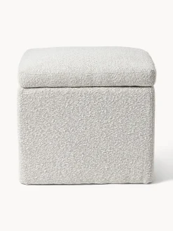 Pouf contenitore in tessuto bouclé Winou