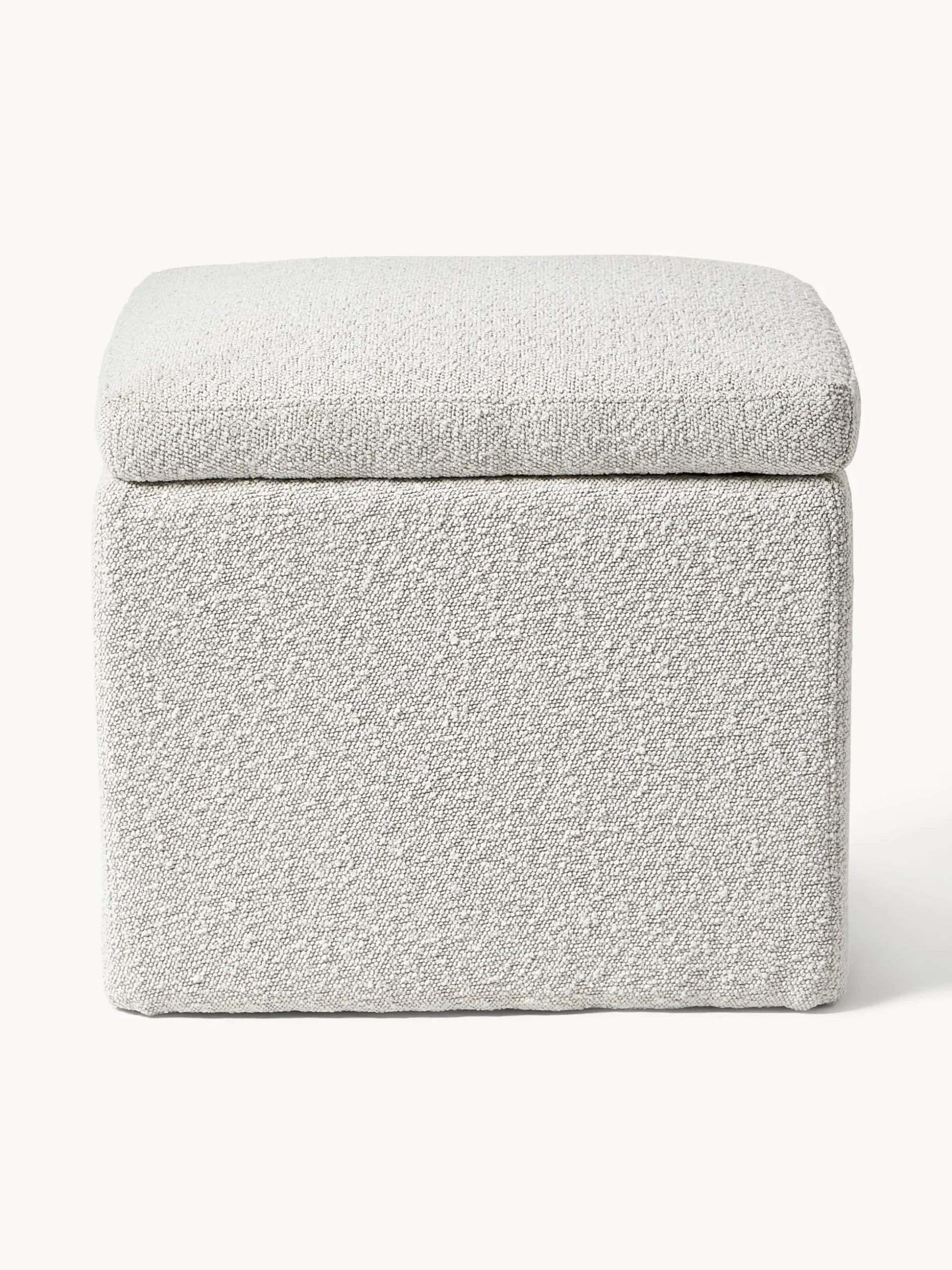 Pouf contenitore in tessuto bouclé Winou