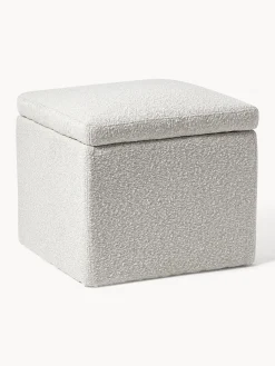 Pouf contenitore in tessuto bouclé Winou