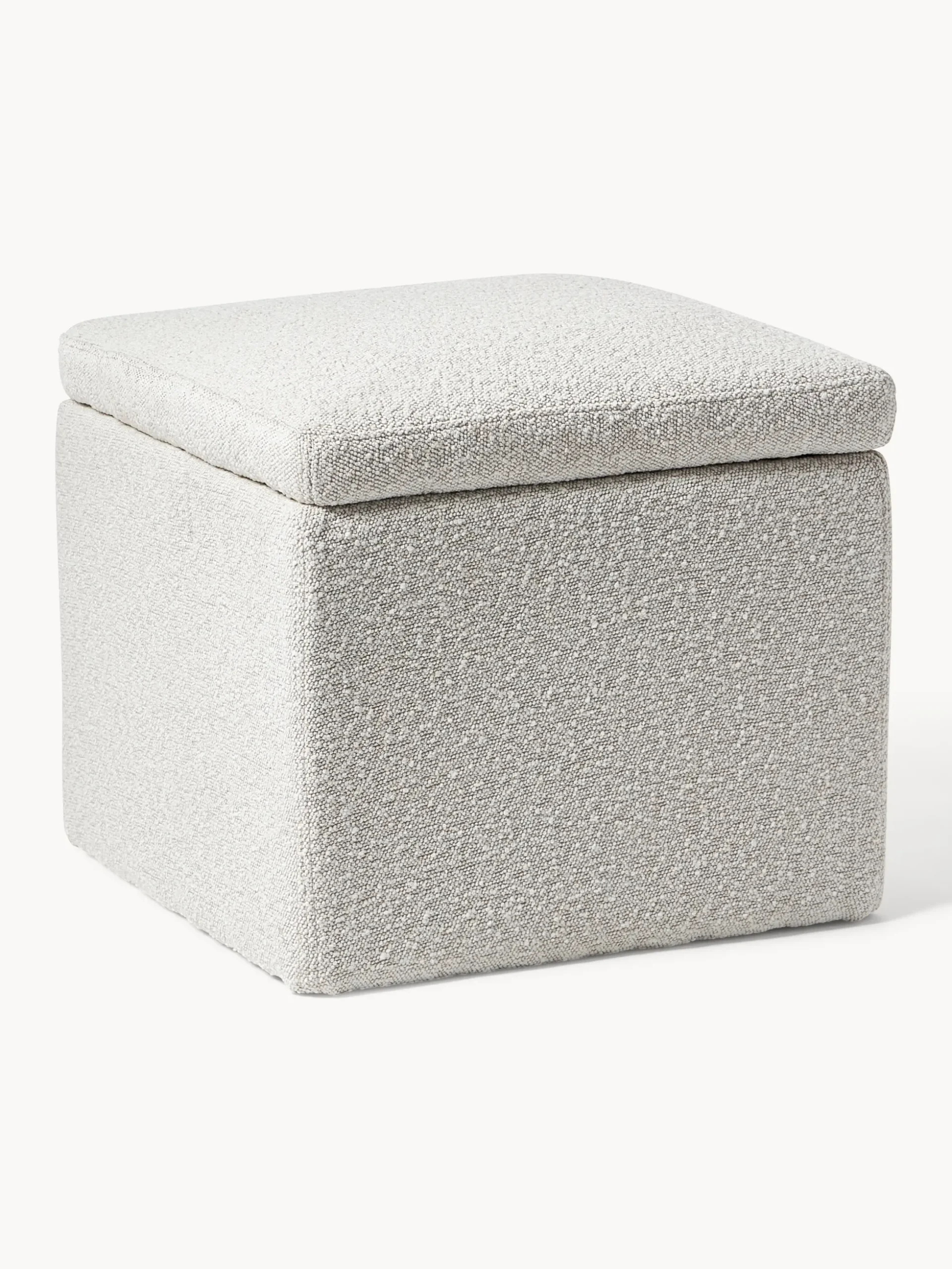 Pouf contenitore in tessuto bouclé Winou