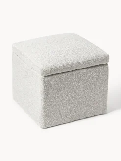 Pouf contenitore in tessuto bouclé Winou