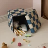 Pouf contenitore per bambini Check Teal