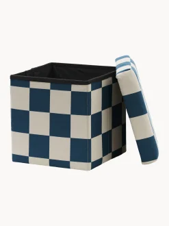 Pouf contenitore per bambini Check Teal