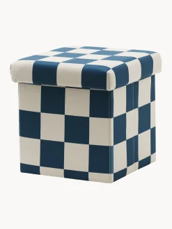 Pouf contenitore per bambini Check Teal