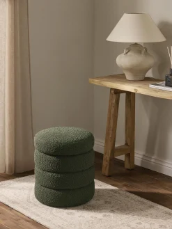 Pouf imbottito in teddy con contenitore Alto