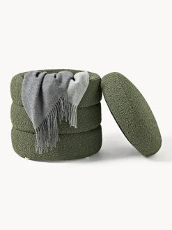 Pouf imbottito in teddy con contenitore Alto