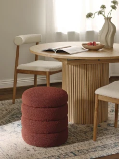 Pouf imbottito in teddy con contenitore Alto
