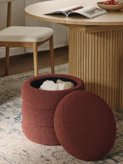 Pouf imbottito in teddy con contenitore Alto