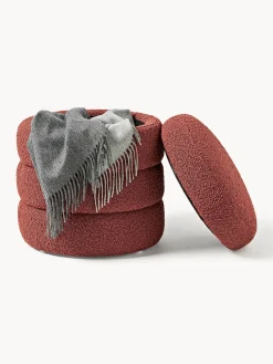 Pouf imbottito in teddy con contenitore Alto