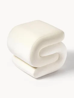 Pouf imbottito in velluto Merle