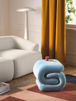 Pouf imbottito in velluto Merle
