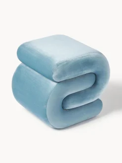 Pouf imbottito in velluto Merle