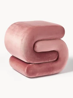 Pouf imbottito in velluto Merle