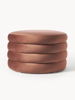 Pouf imbottito XLin velluto con vano contenitore Alto