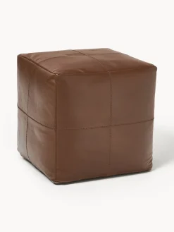 Pouf in pelle fatto a mano Raven
