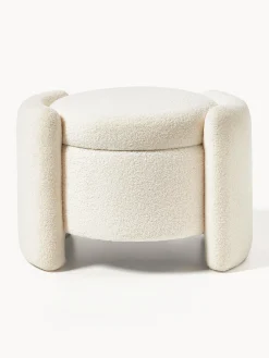Pouf in teddy con spazio contenitore Benji