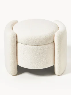 Pouf in teddy con spazio contenitore Benji