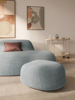 Pouf ovale in bouclé Wolke