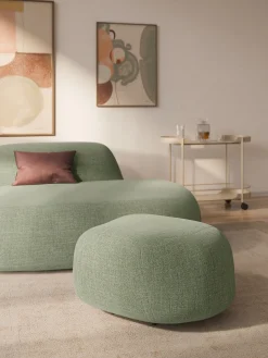 Pouf ovale in bouclé Wolke