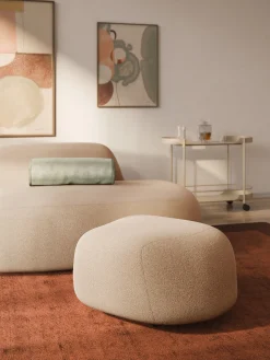 Pouf ovale in bouclé Wolke