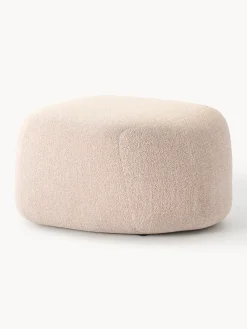 Pouf ovale in bouclé Wolke