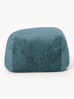 Pouf ovale in teddy bouclé Wolke