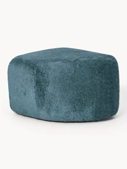 Pouf ovale in teddy bouclé Wolke