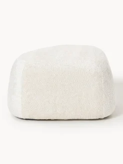 Pouf ovale in teddy bouclé Wolke