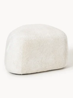 Pouf ovale in teddy bouclé Wolke