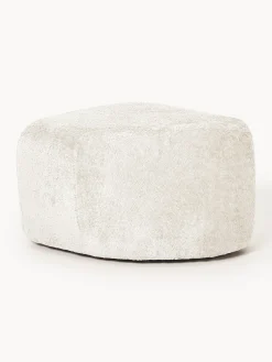 Pouf ovale in teddy bouclé Wolke