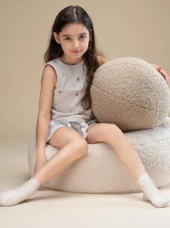 Pouf per bambini in teddy Sugar Ø 65 cm