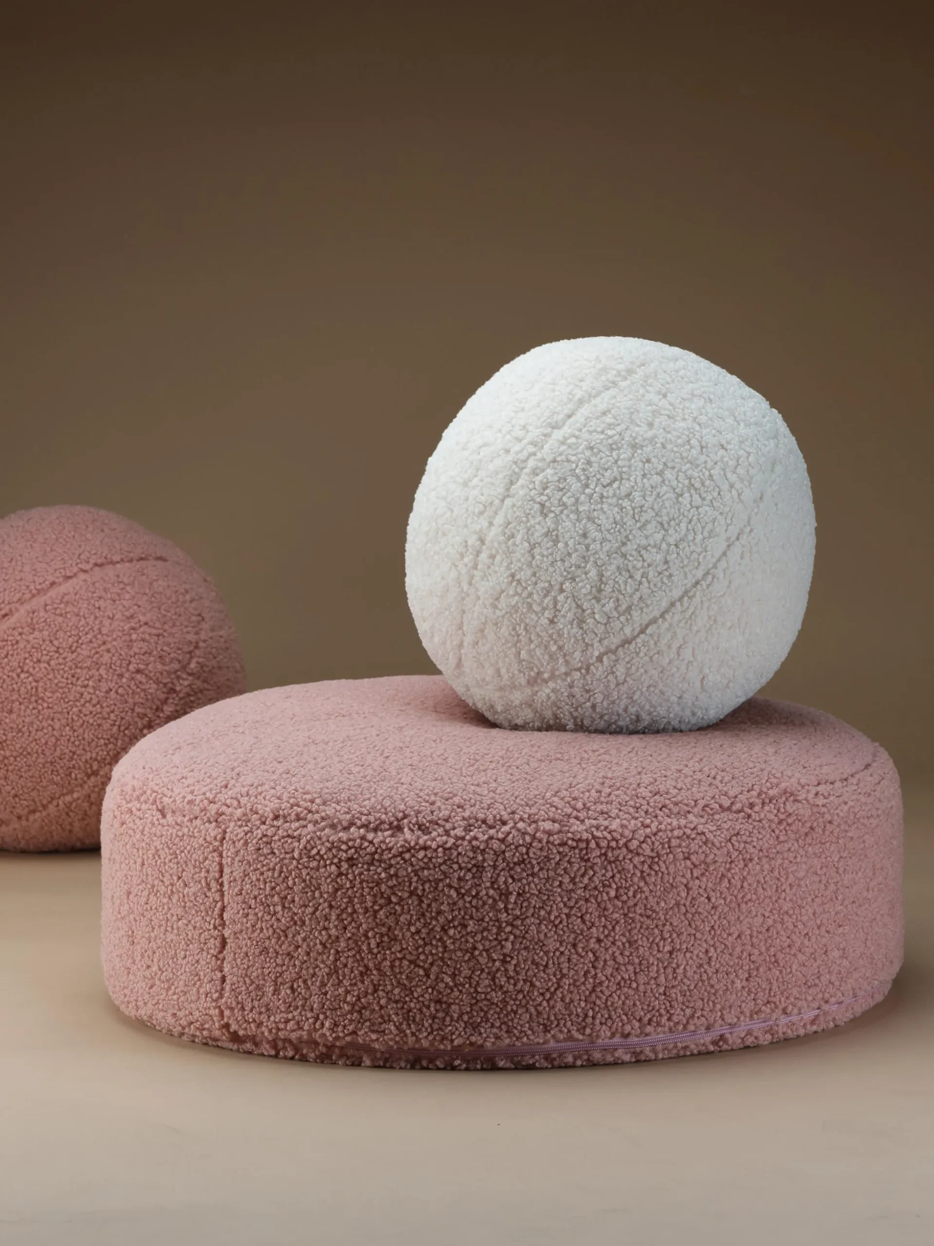 Pouf per bambini in teddy Sugar Ø 65 cm