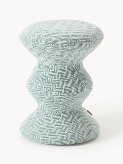 Pouf rotondo imbottito Zig Zag