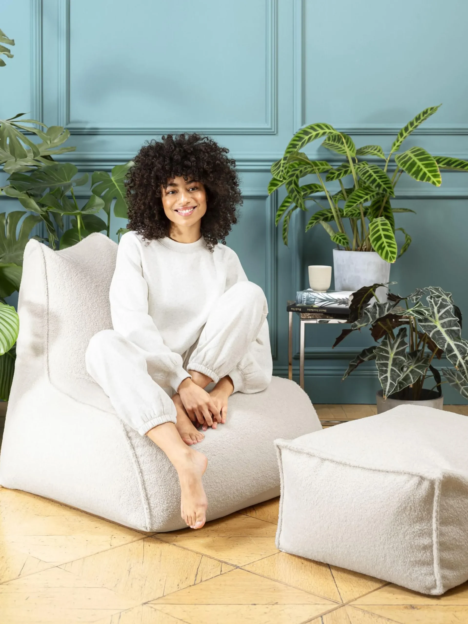 Pouf sacco in bouclé Woolly