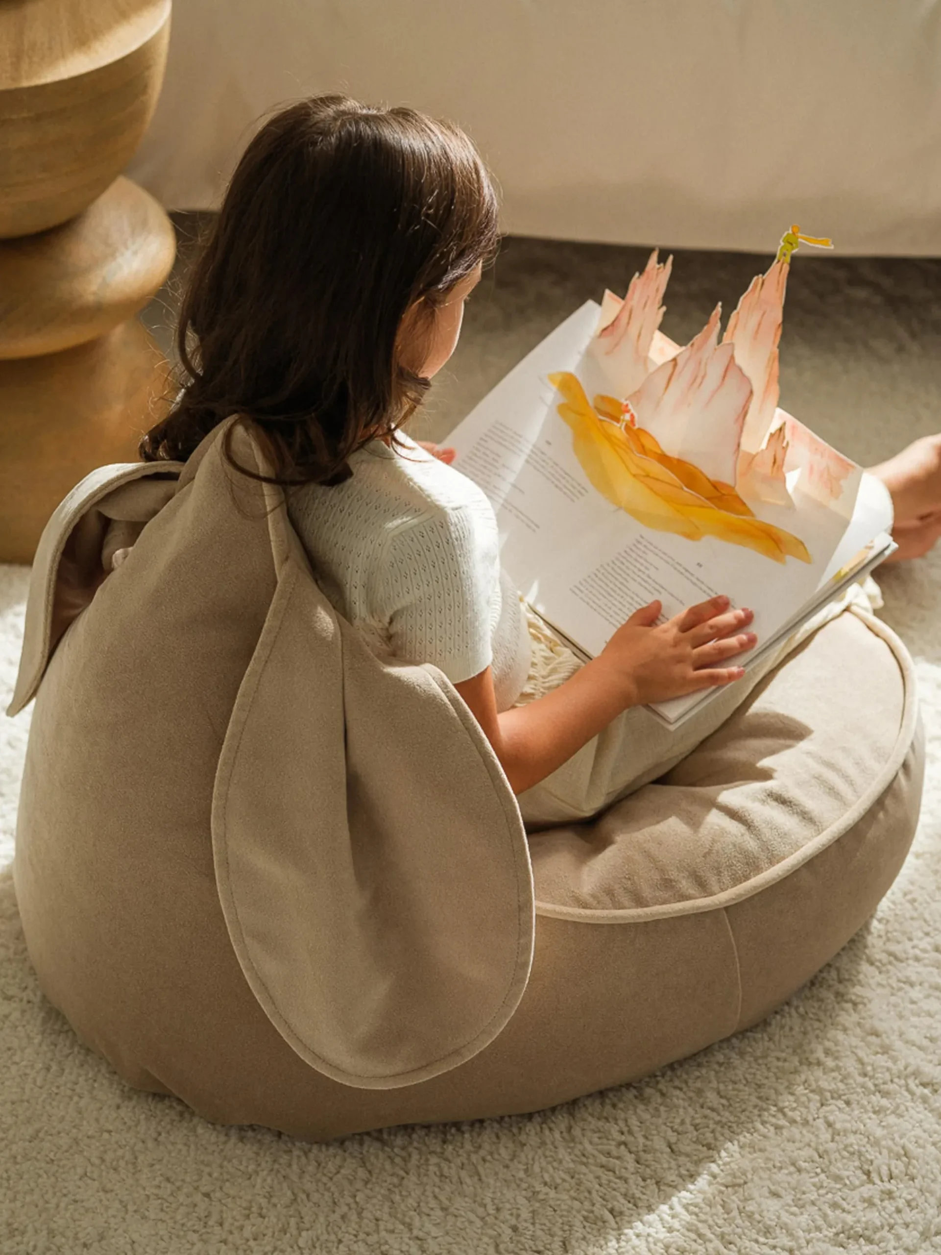 Pouf sacco per bambini in velluto Bunny