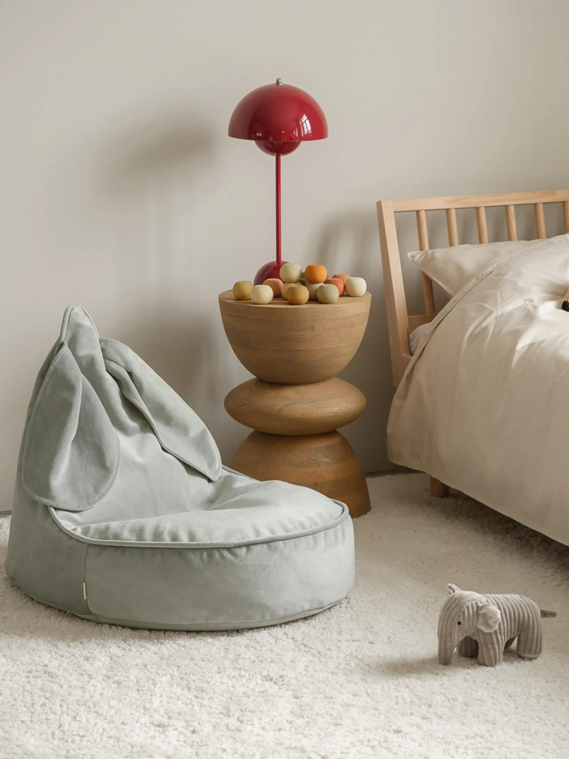 Pouf sacco per bambini in velluto Bunny
