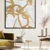 Quadero su tela dipinto a mano con cornice in legno Goldplay