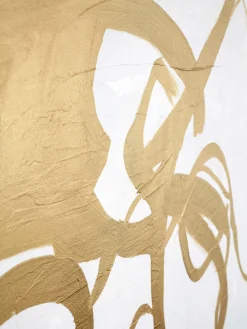 Quadero su tela dipinto a mano con cornice in legno Goldplay