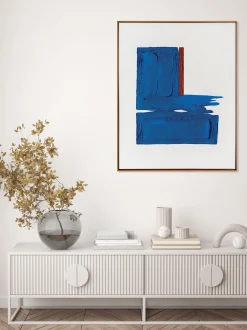 Quadro dipinto a mano con cornice in legno Snorkel Blue