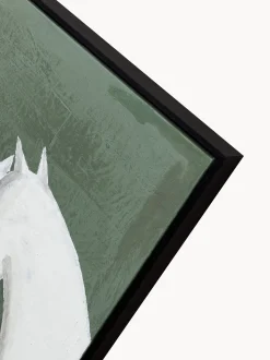 Quadro dipinto a mano con cornice in legno Contrast