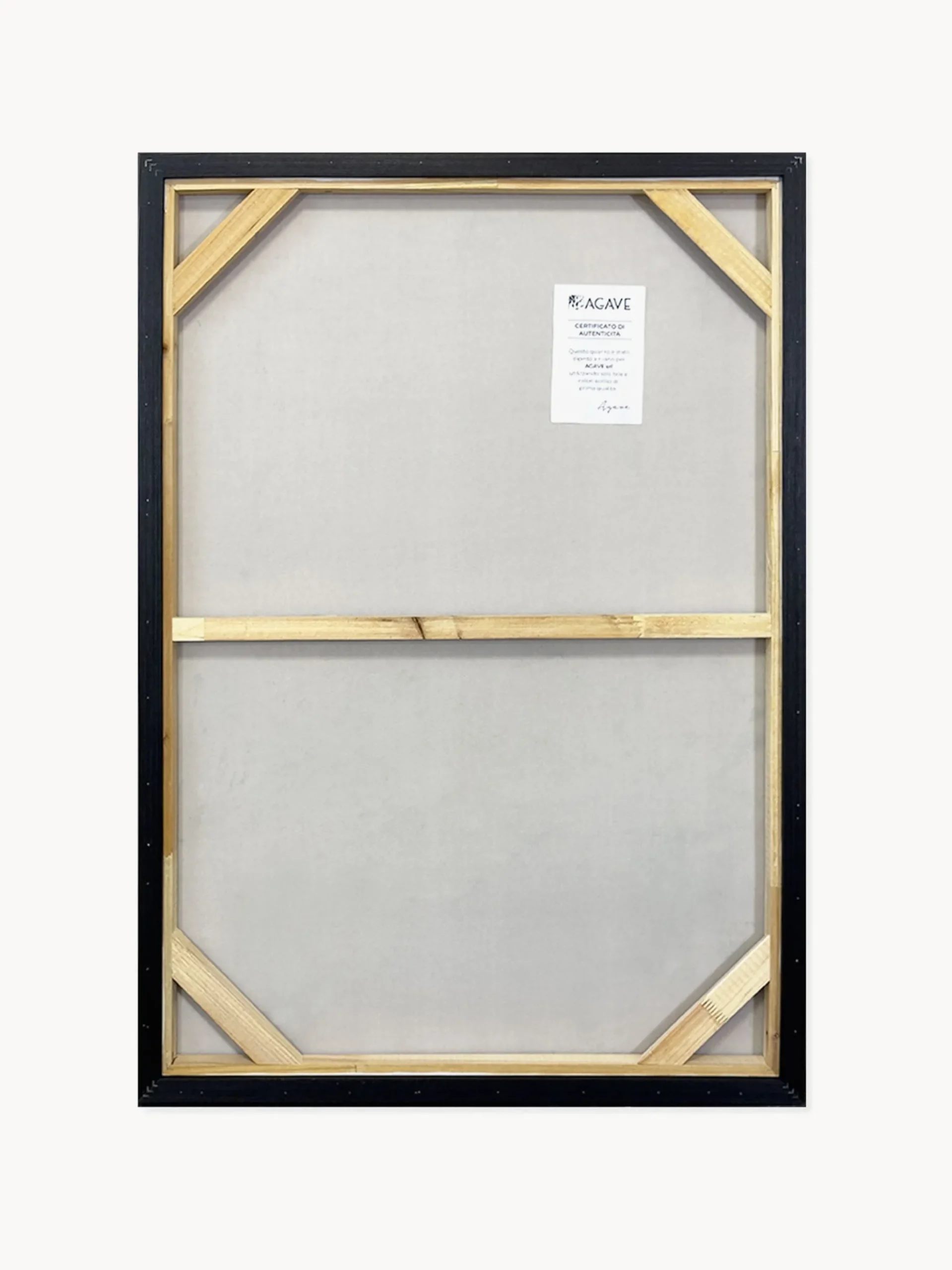 Quadro dipinto a mano con cornice in legno Contrast